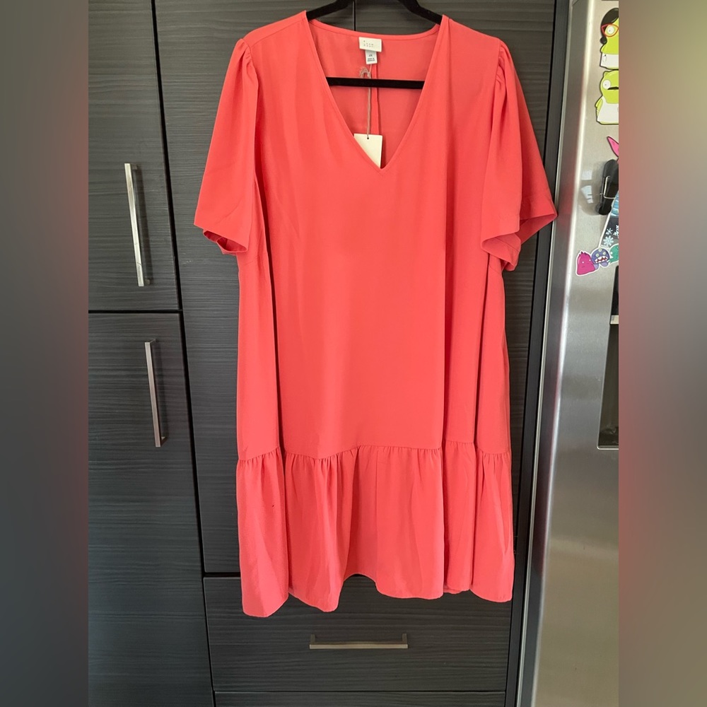 A New Day Coral Swing Dress 2X Plus